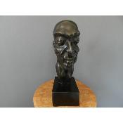 Sculpture Virile Tête réaliste masculine africaine contemporain, 33 cm 12.99"