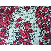 Tissu wax Africain fuchsia fleur rose coton imprimé 180 cm sur 110 cm 