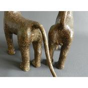 Sculpture en bronze couple léopards Edo Ifé Yoruba Année 1960