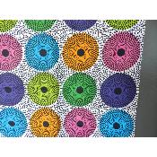 Tissu wax Africain disque géométrique coton imprimé 180 cm sur 110 cm 