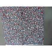Tissu wax Africain bleu géométrique fleur coton imprimé 180 cm sur 110 cm 