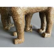Sculpture en bronze couple léopards Edo Ifé Yoruba Année 1960