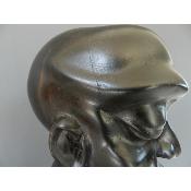 Sculpture Virile Tête réaliste masculine africaine contemporain, 33 cm 12.99"